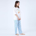 Japan Sanrio Short Sleeve T-shirt Pajamas (M) - Hangyodon / White & Blue - 4