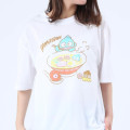 Japan Sanrio Short Sleeve T-shirt Pajamas (M) - Hangyodon / White & Blue - 5