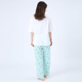 Japan Sanrio Short Sleeve T-shirt Pajamas (M) - Hangyodon / White & Mint - 2