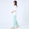 Japan Sanrio Short Sleeve T-shirt Pajamas (M) - Hangyodon / White & Mint - 3