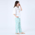 Japan Sanrio Short Sleeve T-shirt Pajamas (M) - Hangyodon / White & Mint - 4