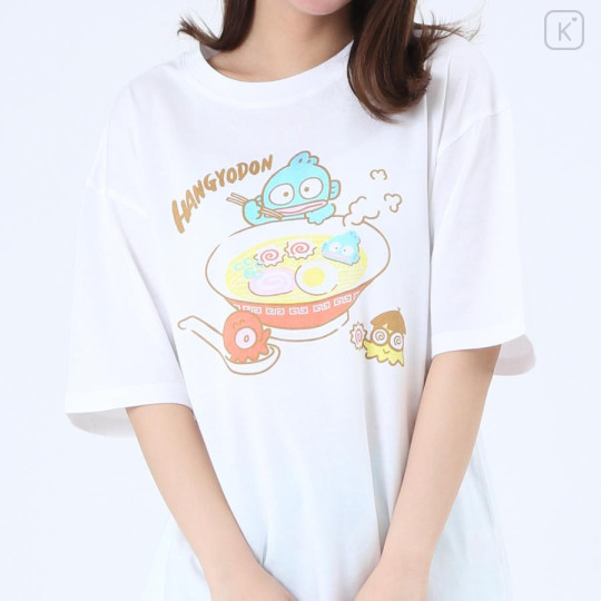 Japan Sanrio Short Sleeve T-shirt Pajamas (M) - Hangyodon / White & Mint - 5