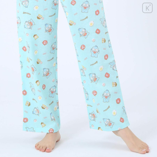 Japan Sanrio Short Sleeve T-shirt Pajamas (M) - Hangyodon / White & Mint - 7