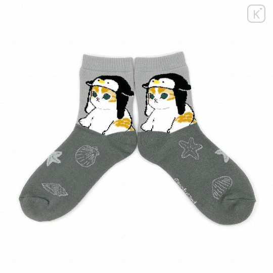 Japan Mofusand Crew Socks - Penguin Cat / Nyan - 1