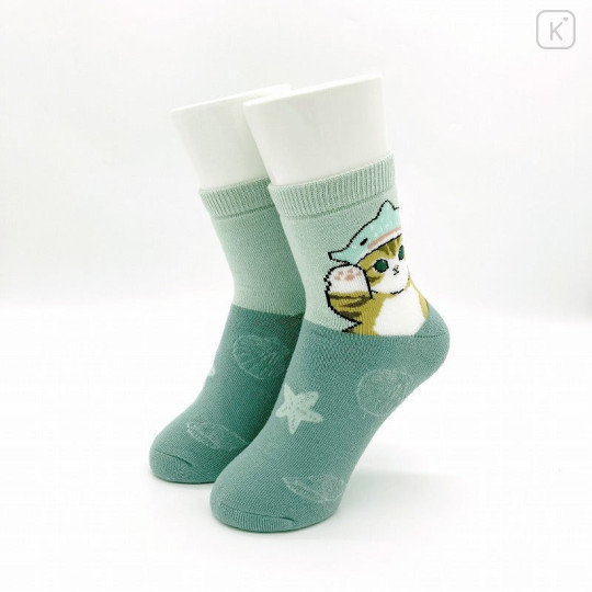 Japan Mofusand Crew Socks - Whale Shark Cat / Nyan - 2