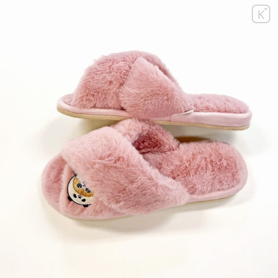 Japan Mofusand Cross Band Furry Slippers - Panda Cat Nyan / Pink - 5