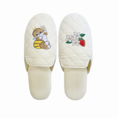 Japan Mofusand Room Slippers - Bee Cat Nyan / Ivory Strawberry