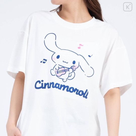 Japan Sanrio Short Sleeve T-shirt Pajamas (M) - Cinnamoroll / White & White - 2