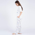 Japan Sanrio Short Sleeve T-shirt Pajamas (M) - Cinnamoroll / White & White - 4