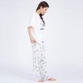 Japan Sanrio Short Sleeve T-shirt Pajamas (M) - Cinnamoroll / White & White - 6