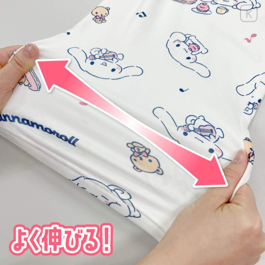 Japan Sanrio Short Sleeve T-shirt Pajamas (M) - Cinnamoroll / White & White - 7