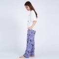 Japan Sanrio Short Sleeve T-shirt Pajamas (M) - Kuromi / White & Purple - 4