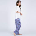 Japan Sanrio Short Sleeve T-shirt Pajamas (M) - Kuromi / White & Purple - 6