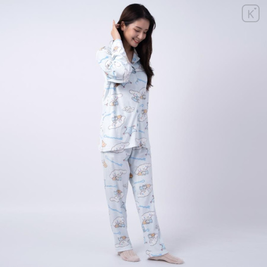 Japan Sanrio Warm Shirt Pajamas (M) - Cinnamoroll / Blue - 4