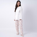 Japan San-X T-shirt Pajamas (M) - Rilakkuma / Ivory & Creamy White - 1