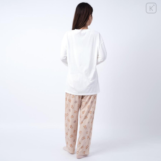 Japan San-X T-shirt Pajamas (M) - Rilakkuma / Ivory & Beige - 3