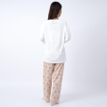 Japan San-X T-shirt Pajamas (M) - Rilakkuma / Ivory & Beige - 3