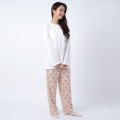 Japan San-X T-shirt Pajamas (M) - Rilakkuma / Ivory & Beige - 4