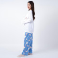 Japan Sanrio T-shirt Pajamas (M) - Hello Kitty 50th Anniversary / White & Blue - 2