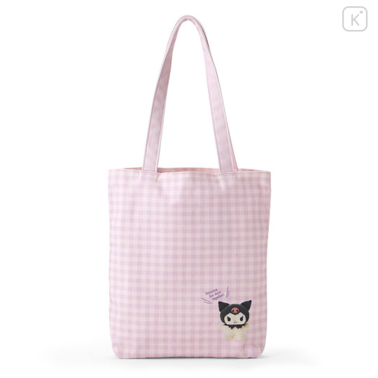 Japan Sanrio Original Tote Bag - Kuromi / Pitatto Friends Photo - 2