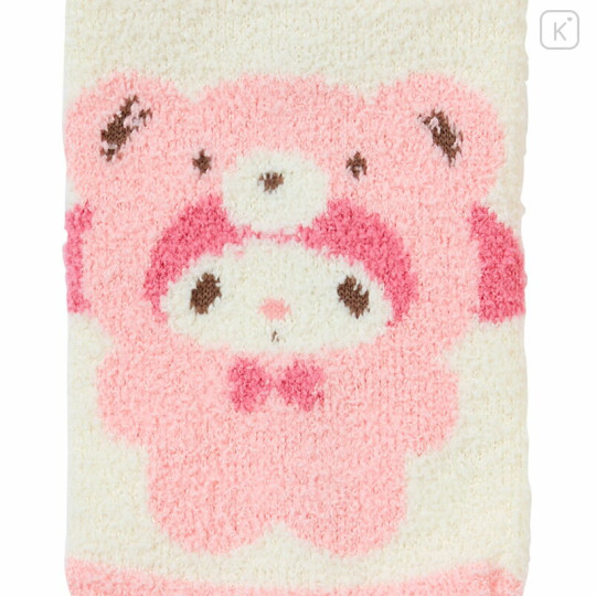 Japan Sanrio Original Fluffy Socks - My Melody / Bear - 2