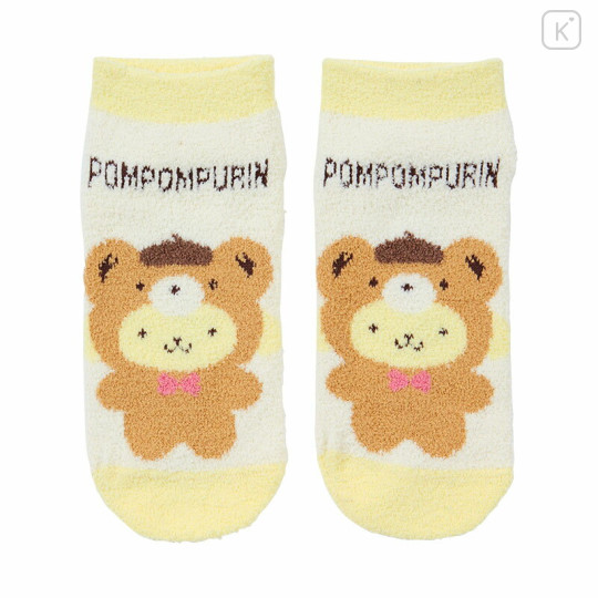 Japan Sanrio Original Fluffy Socks - Pompompurin / Bear - 1