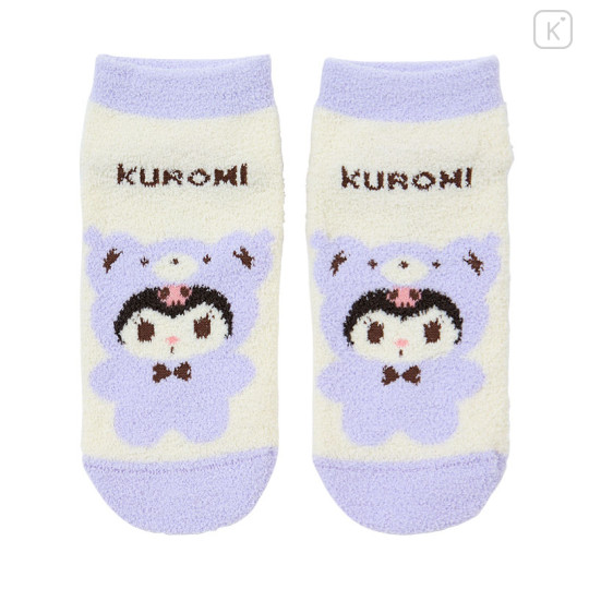 Japan Sanrio Original Fluffy Socks - Kuromi / Bear - 1