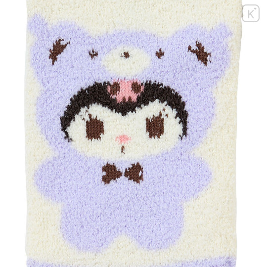 Japan Sanrio Original Fluffy Socks - Kuromi / Bear - 2