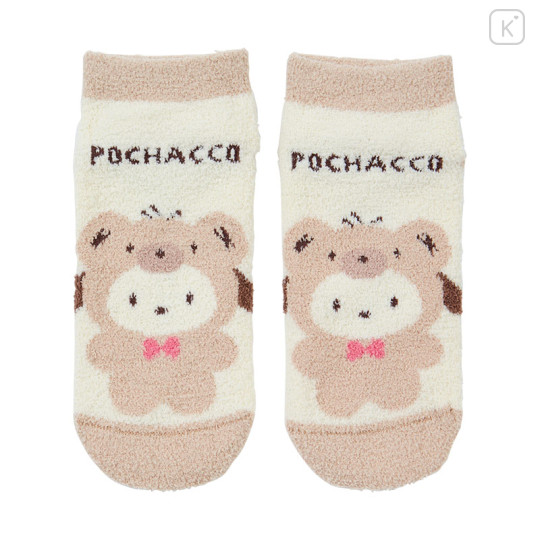 Japan Sanrio Original Fluffy Socks - Pochacco / Bear - 1