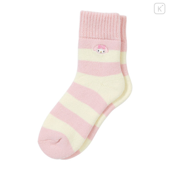 Japan Sanrio Original Warm Socks - My Melody / Stripe - 1