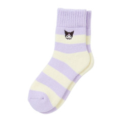 Japan Sanrio Original Warm Socks - Kuromi / Stripe