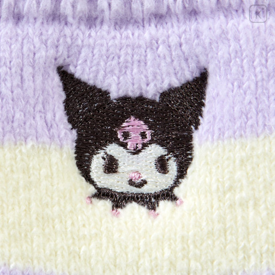 Japan Sanrio Original Warm Socks - Kuromi / Stripe - 2