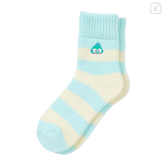 Japan Sanrio Original Warm Socks - Hangyodon / Stripe - 1