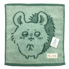 Japan Chiikawa Mini Towel Jacquard Handkerchief - Momonga / Begging Green