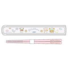 Japan San-X Chopsticks 16.5cm with Case - Rilakkuma / Dinasour