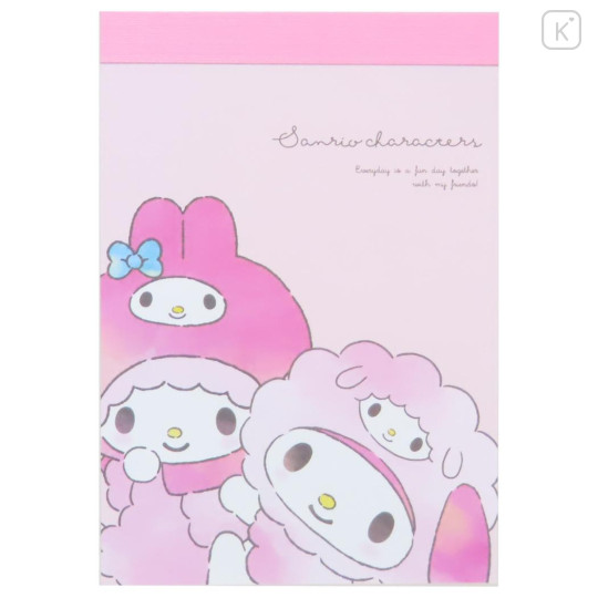 Japan Sanrio Mini Notepad - My Melody & My Sweet Piano / Hug - 1