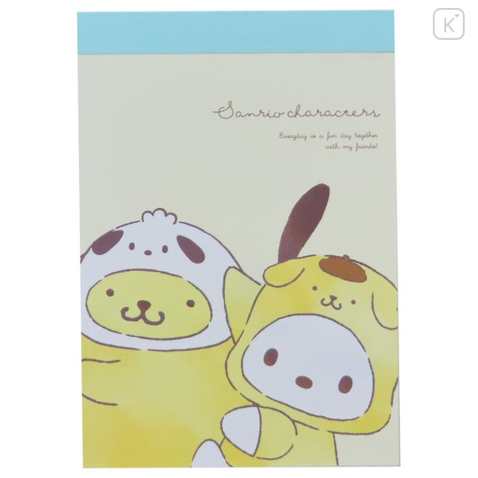 Japan Sanrio Mini Notepad - Pochacco & Pompompurin / Hug - 1