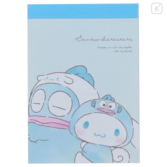 Japan Sanrio Mini Notepad - Cinnamoroll & Hangyodon / Hug - 1