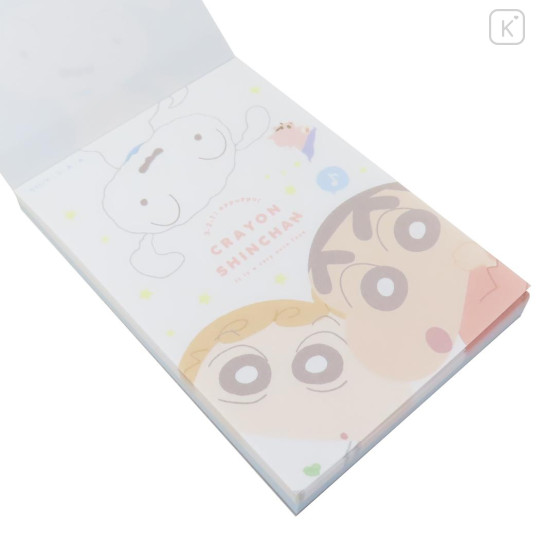 Japan Crayon Shin-chan Mini Notepad - Shinnosuke Nohara & Shiro & Sister / Blue - 2