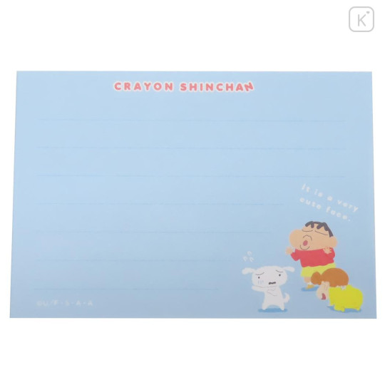 Japan Crayon Shin-chan Mini Notepad - Shinnosuke Nohara & Shiro & Sister / Blue - 3