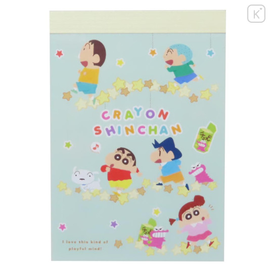 Japan Crayon Shin-chan Mini Notepad - Shinnosuke Nohara / Friends Snack Time - 1