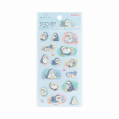 Japan Mofusand Sparkly Fluffy Sticker - Cat / Shark Nyan