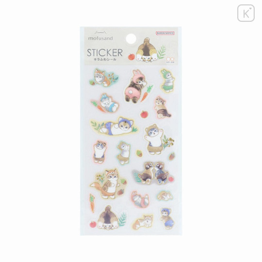 Japan Mofusand Sparkly Fluffy Sticker - Cat / Forest Animal Nyan - 1