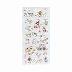 Japan Mofusand Sparkly Fluffy Sticker - Cat / Forest Animal Nyan