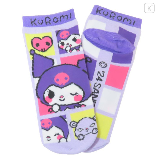 Japan Sanrio Socks - Kuromi / Happy Comic - 2