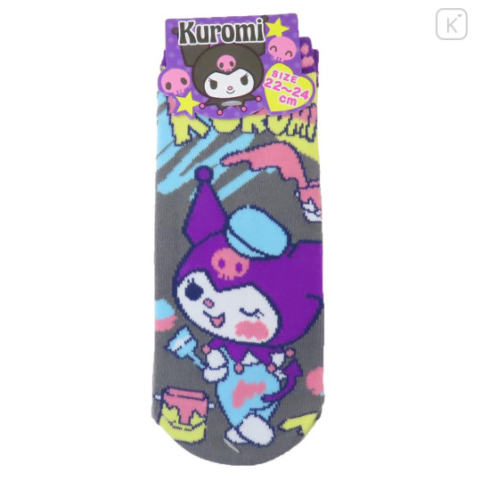 Japan Sanrio Socks - Kuromi / Wink Painting - 1