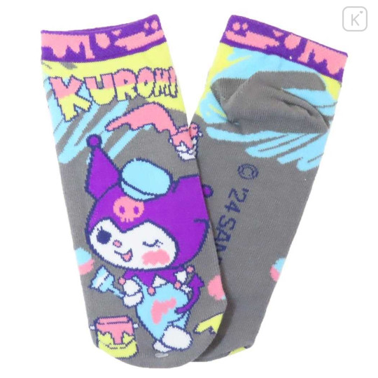 Japan Sanrio Socks - Kuromi / Wink Painting - 2