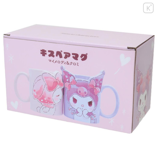 Japan Sanrio Kiss Pair Mug Set - Kuromi & My Melody - 3