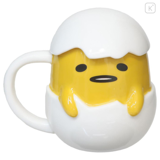 Japan Sanrio Mug with Lid - Gudetama / Face - 1