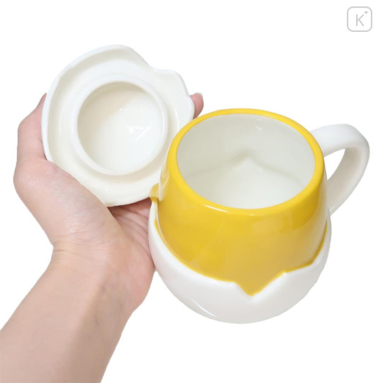 Japan Sanrio Mug with Lid - Gudetama / Face - 2